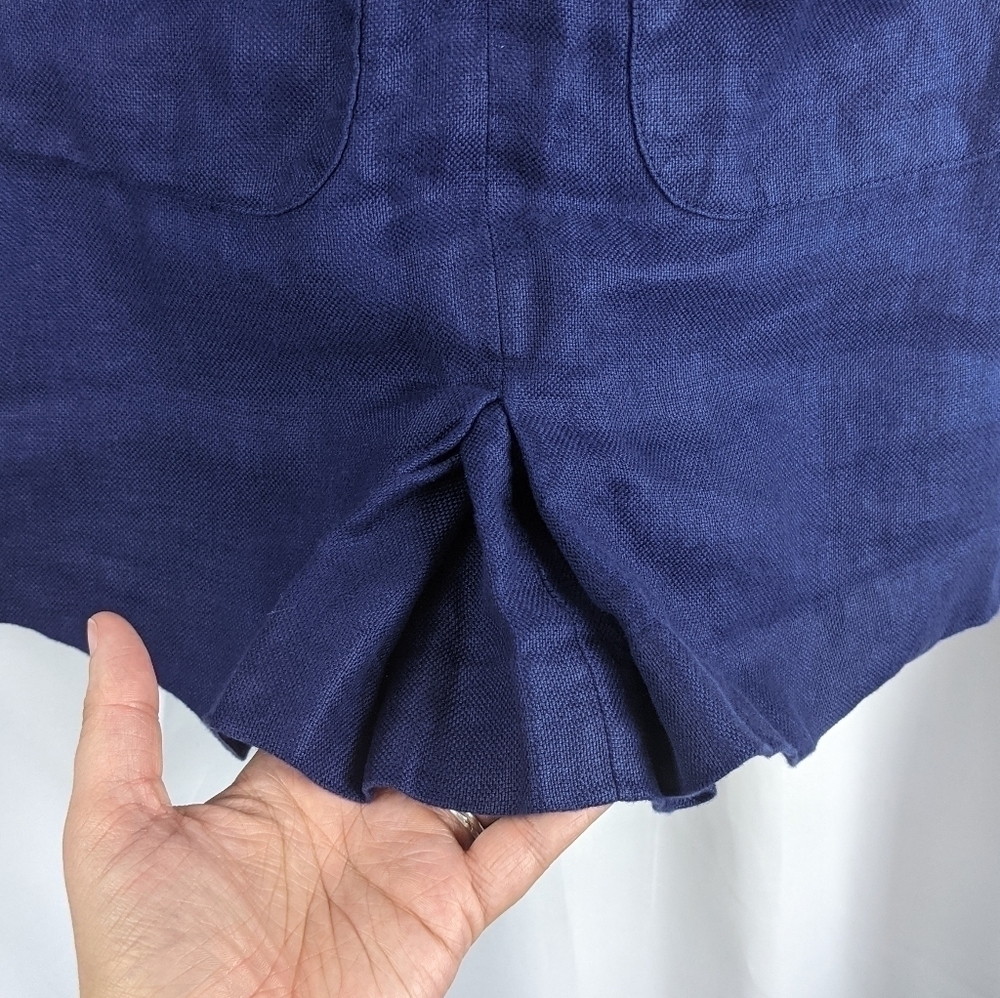 Loft Linen Mini Skirt w/Front Pleat & Pockets Sz 2 - Picture 4 of 6